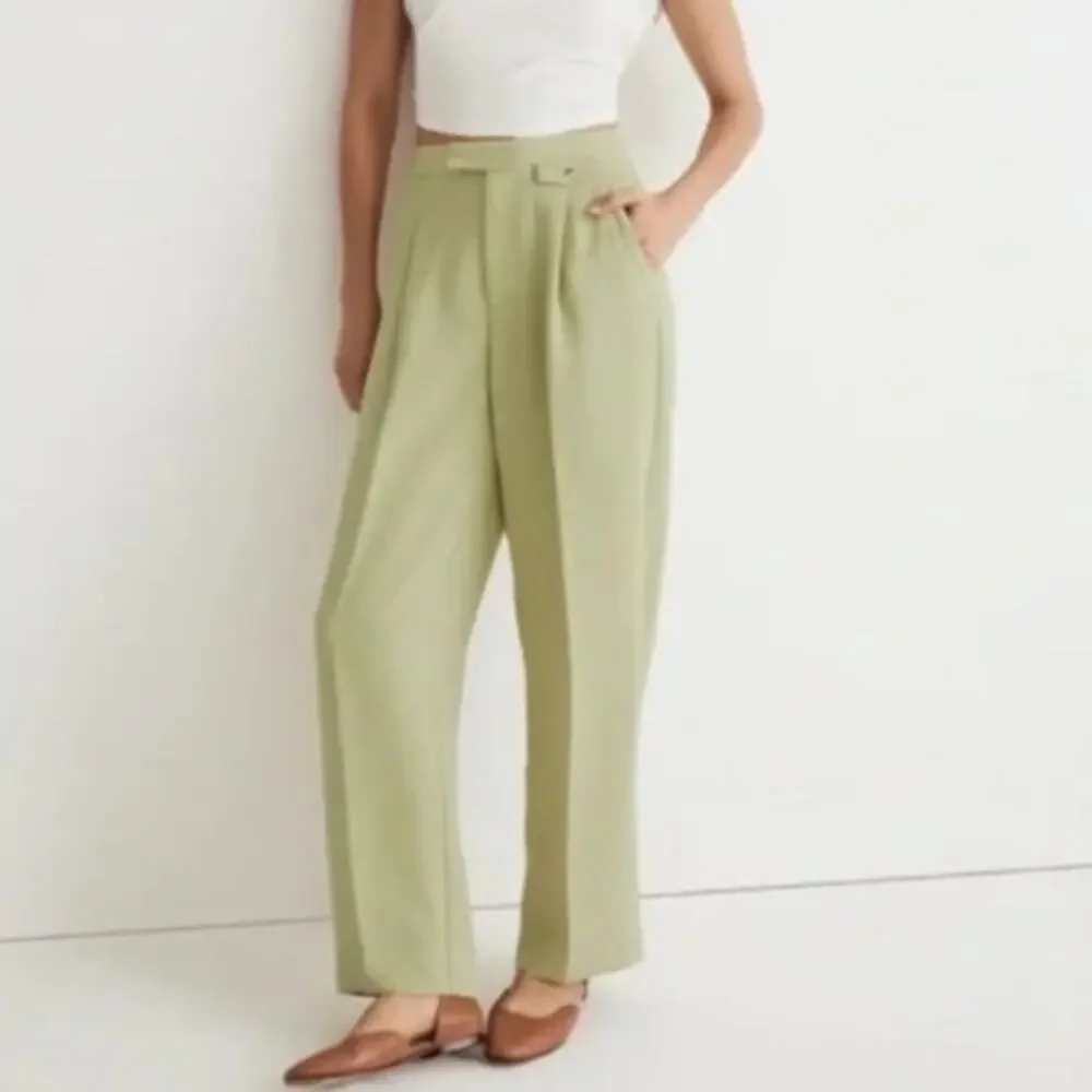Madewell Olive Green High Waist The Rosedale High Rise Straight Pant Trouser 12 - Picture 3 of 6